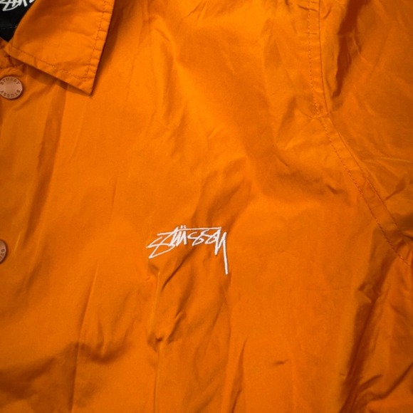 Stussy Jacket Mens Extra Small Orange Full Snap Coach‎ Windbreaker Streetwear - Picture 4 of 14
